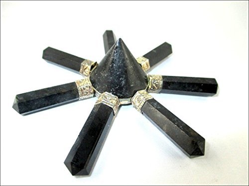 Natural Black Obsidian Generator | 7 point | Crystal Therapy | Spiritual Energy | Reiki Chakra Balance