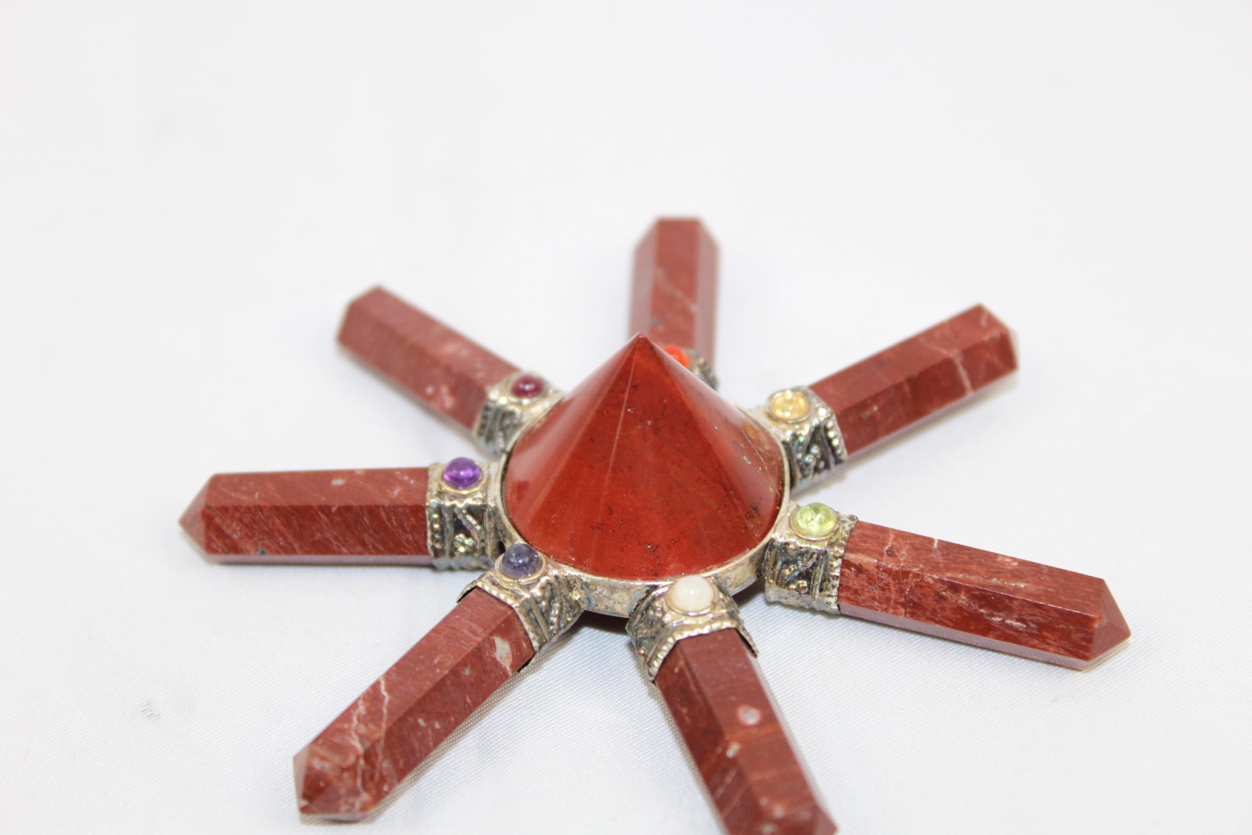 Natural Red Jasper Generator | 7 point | Grounding Protection & Stability | Crystal Therapy | Spiritual Healing