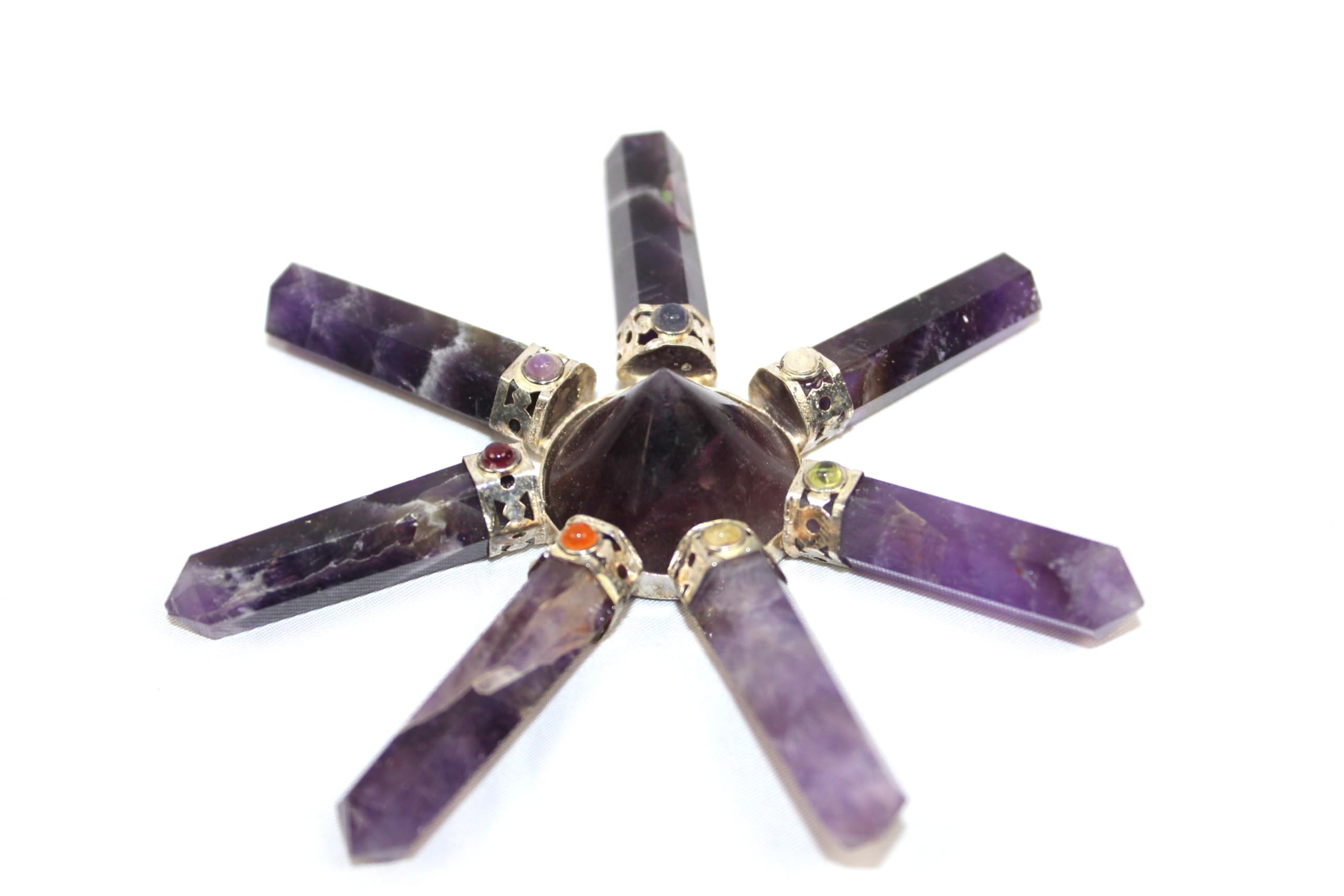Natural Amethyst Generator | 7 Point | Stress Anxiety Relief | Crystal Therapy | Spiritual Healing Energy Meditation |