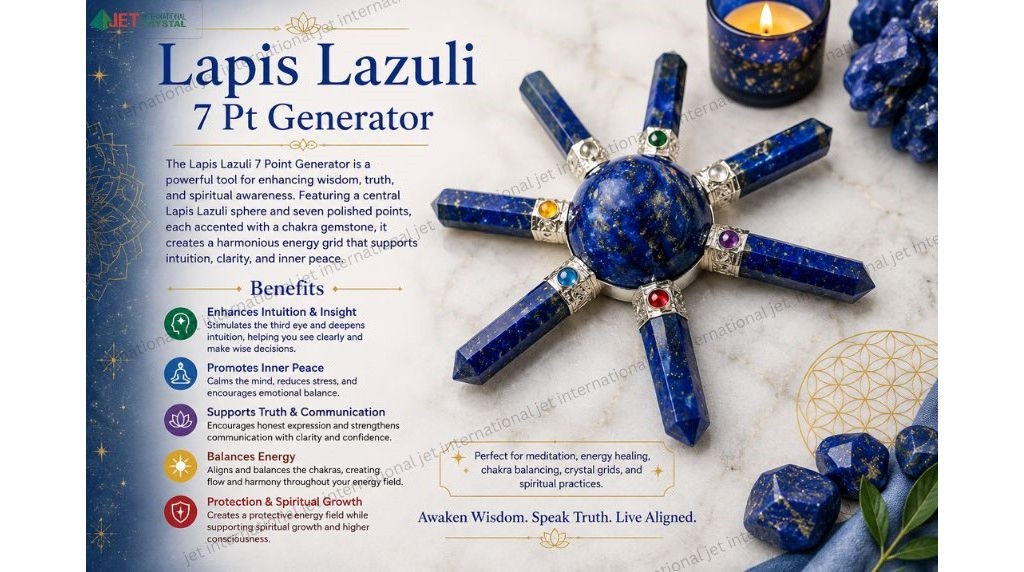 Natural Lapis Lazuli Generator | 7 Point | Spiritual Energy | Divine | Meditation | Peace | Lapis Generator