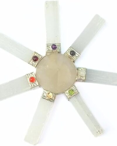 Natural Selenite Energy Generator | 7 Point | Purification | Cleanse Crystal | Energy Healing | Chakra Balancing