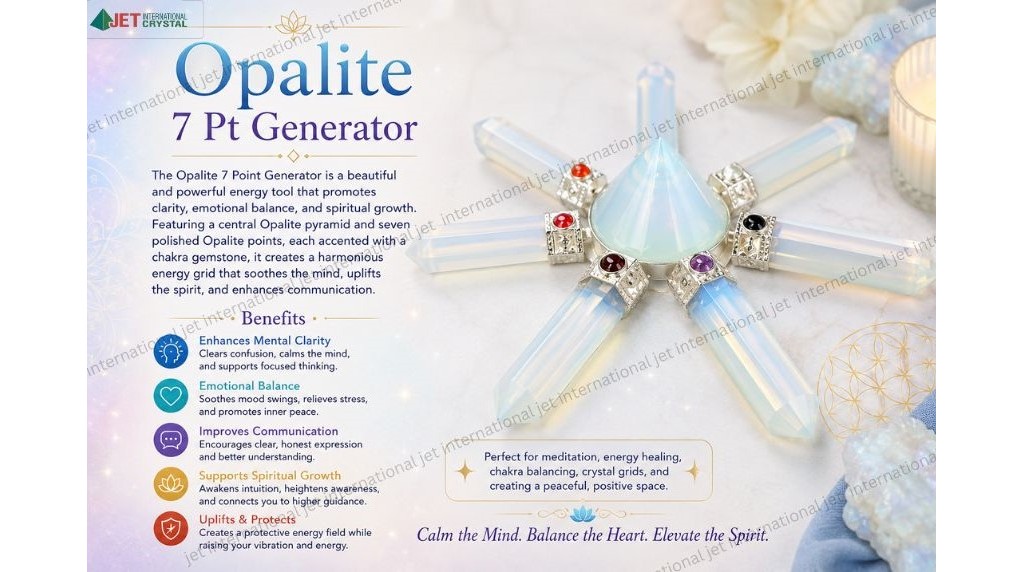 Natural Opalite Generator | 7 point | Crystal Therapy | Spiritual Energy | Progress Prosperity  | Opalite Generator