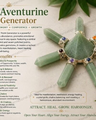 Natural green Aventurine Generator | 7 Point | Crystal Therapy | Spiritual Healing | Divine Energy | Improve energy Flow