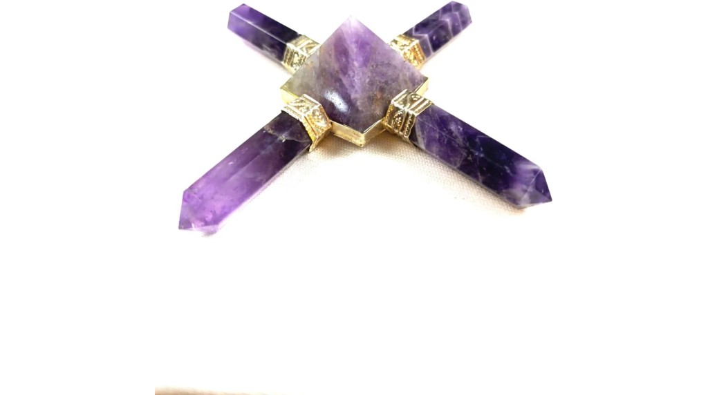 Natural Amethyst Generator | 4 point | Stress Anxiety Relief | Energy Positive Healing Focus | Positive Energy
