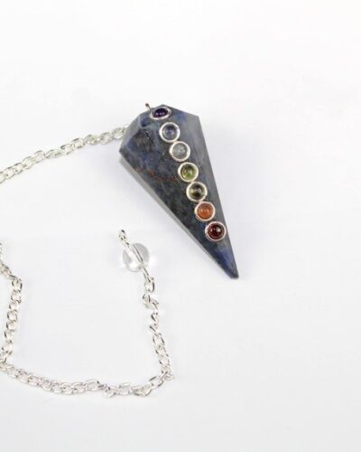 Sodalite Chakra Faceted Cone Shaped Pendulum | Spiritual Healing | Grounding Energy | Natural | Stone Pendulum