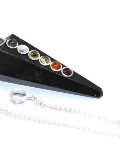 Tourmaline Chakra Faceted Cone Shaped Pendulum | Spiritual Healing | Protection Energy | Natural | Stone Pendulum