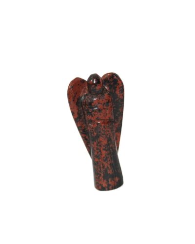 Mahogany Jasper Gemstone Angel | 3 Inch Handcrafted Crystal Decorative Figurine for Home, Desk & Gifting