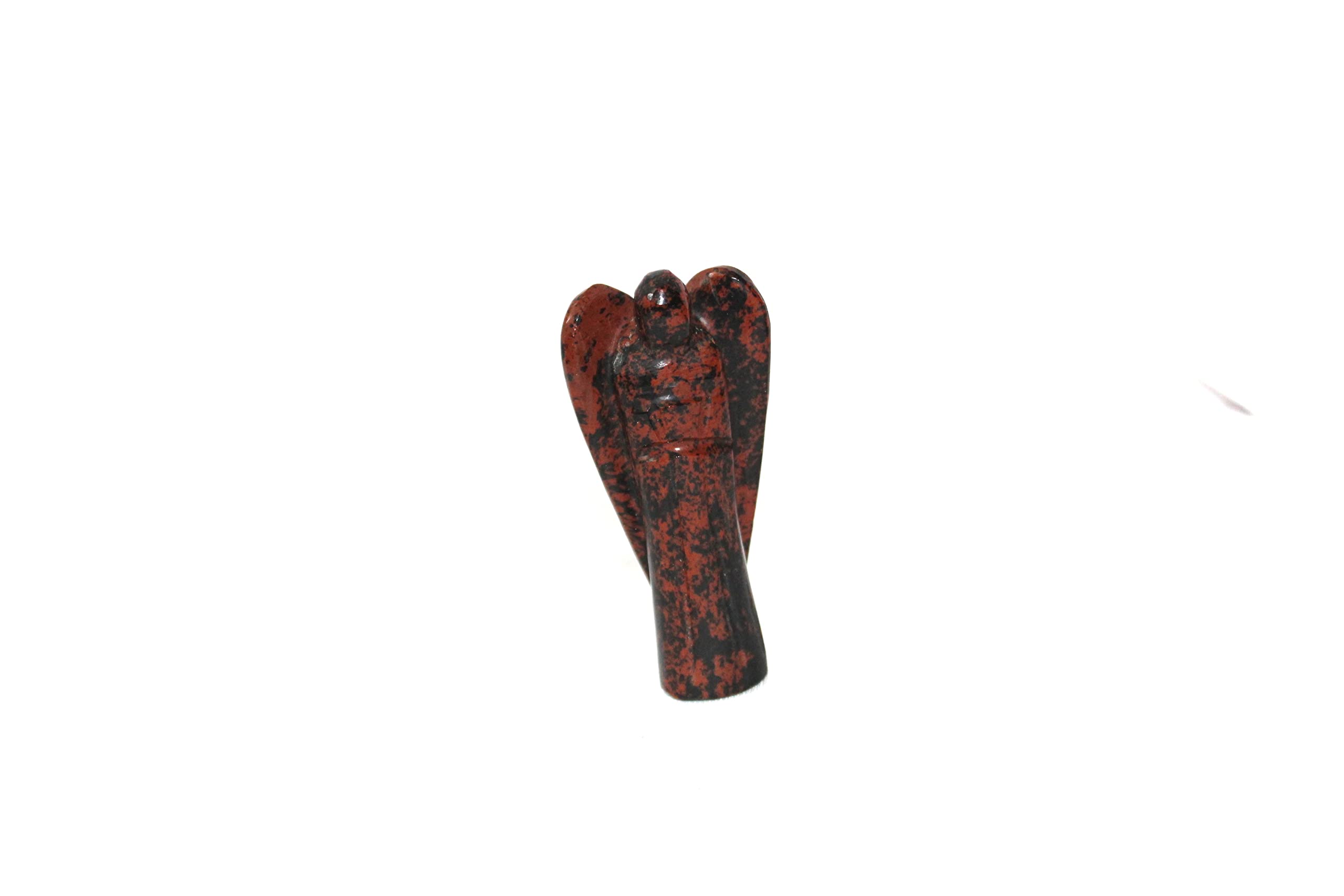 Mahogany Jasper Gemstone Angel | 3 Inch Handcrafted Crystal Decorative Figurine for Home, Desk & Gifting