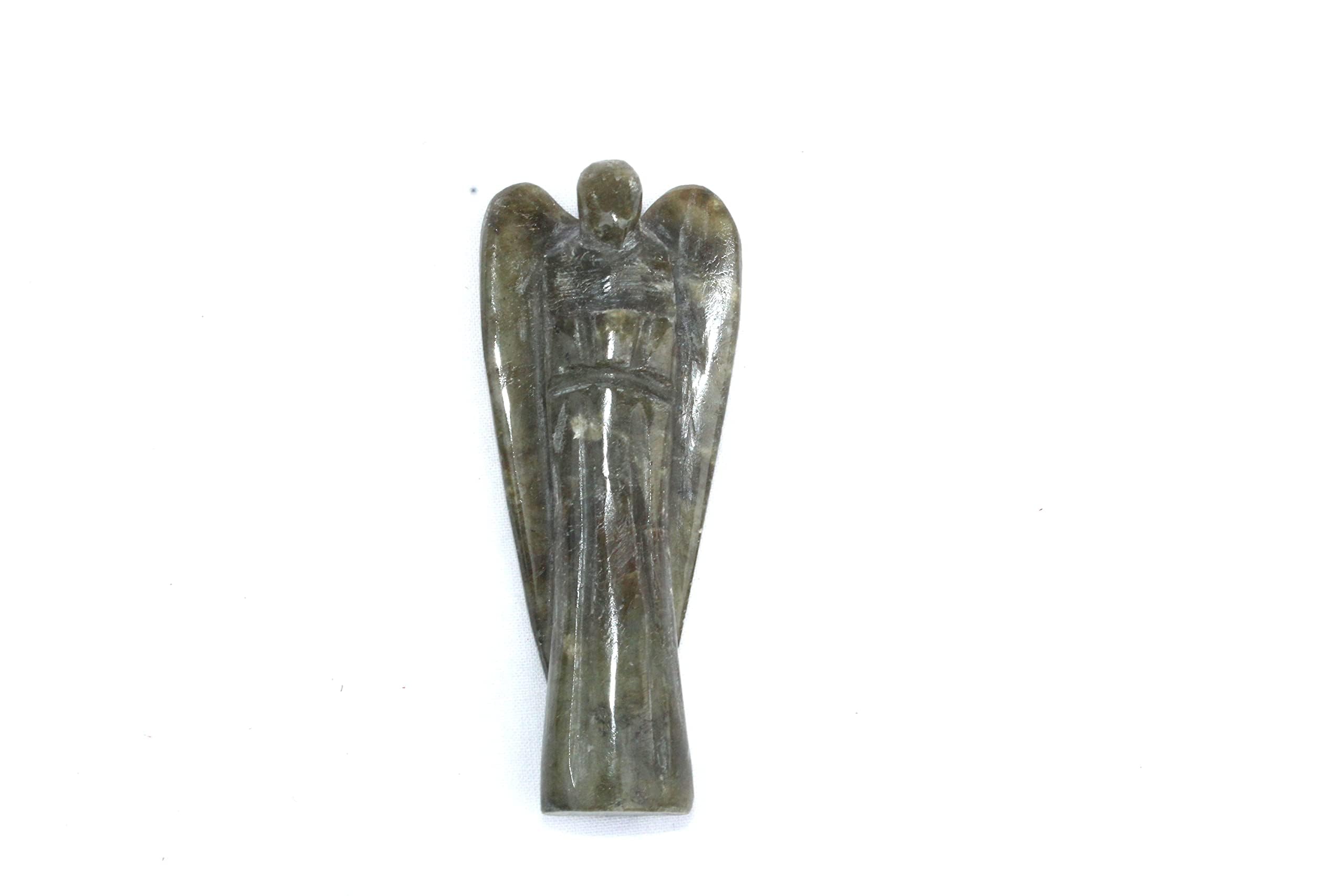 Gemstone Labradorite 3 Inch Angel – Hand Carved Crystal Angel Decorative Figurine
