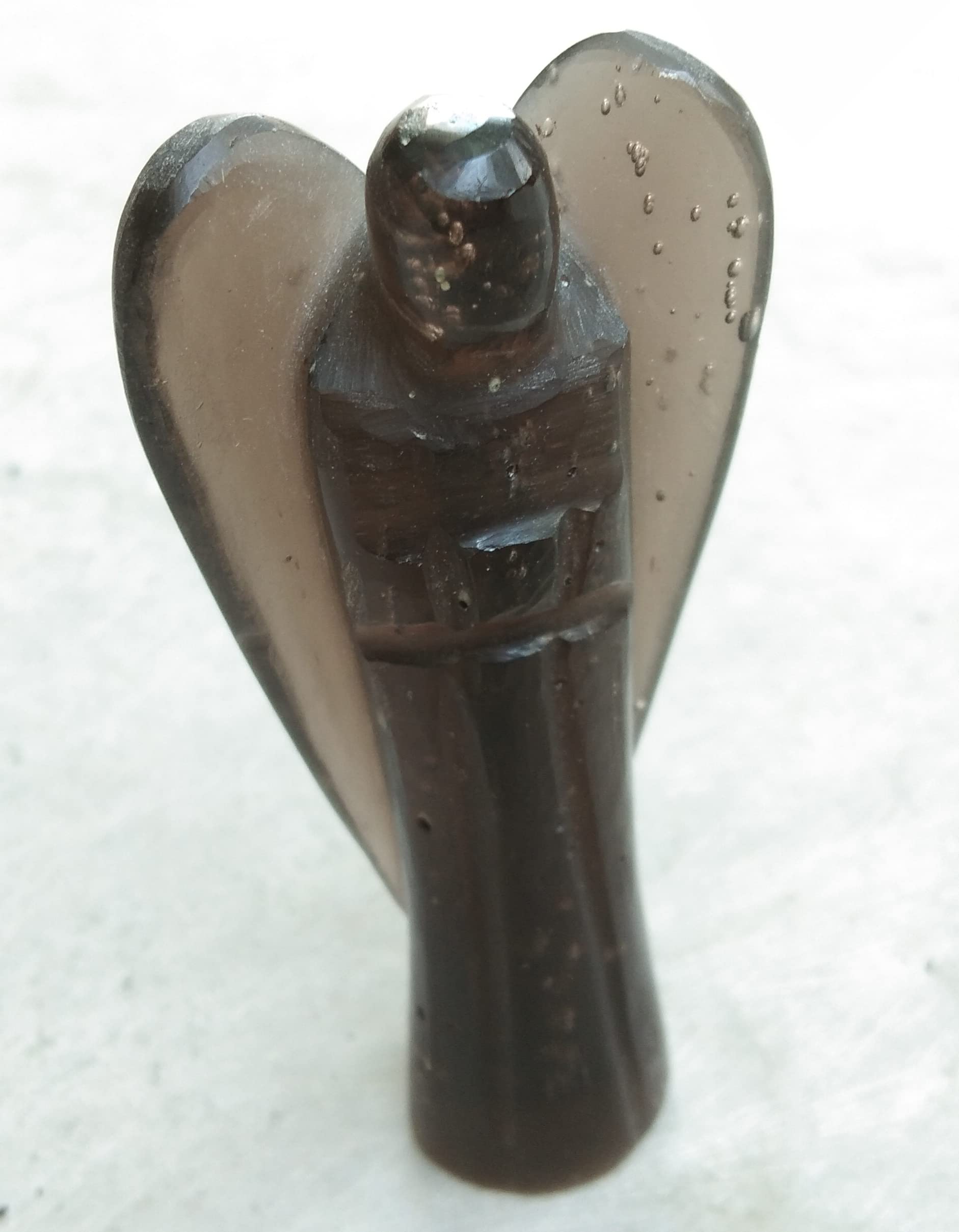 Smokey Quartz Gemstone Angel | 3 Inch Decorative Crystal Figurine for Home & Gifting
