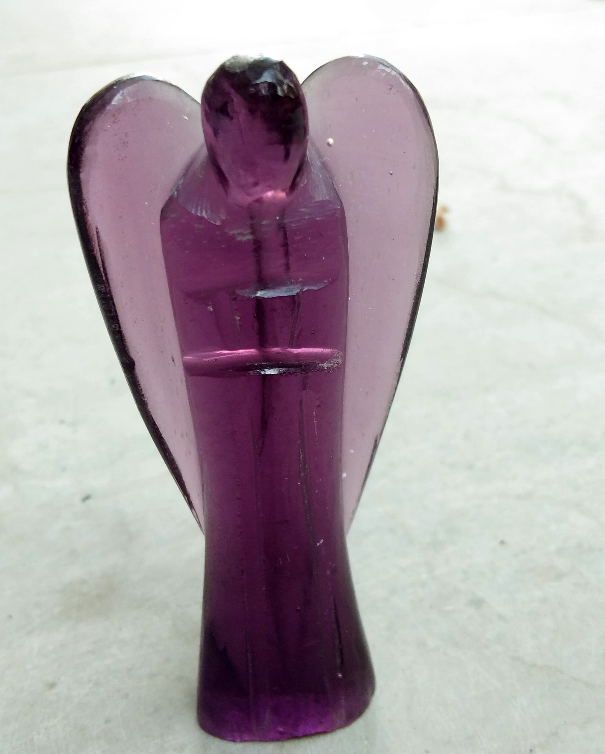 Purple Glass Gemstone Angel | 3 Inch Decorative Crystal Figurine for Home & Gifting