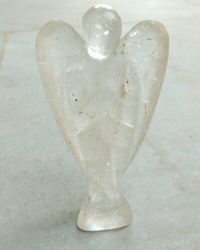 Clear Quartz Gemstone Angel | 3 Inch Decorative Crystal Figurine for Home & Gifting