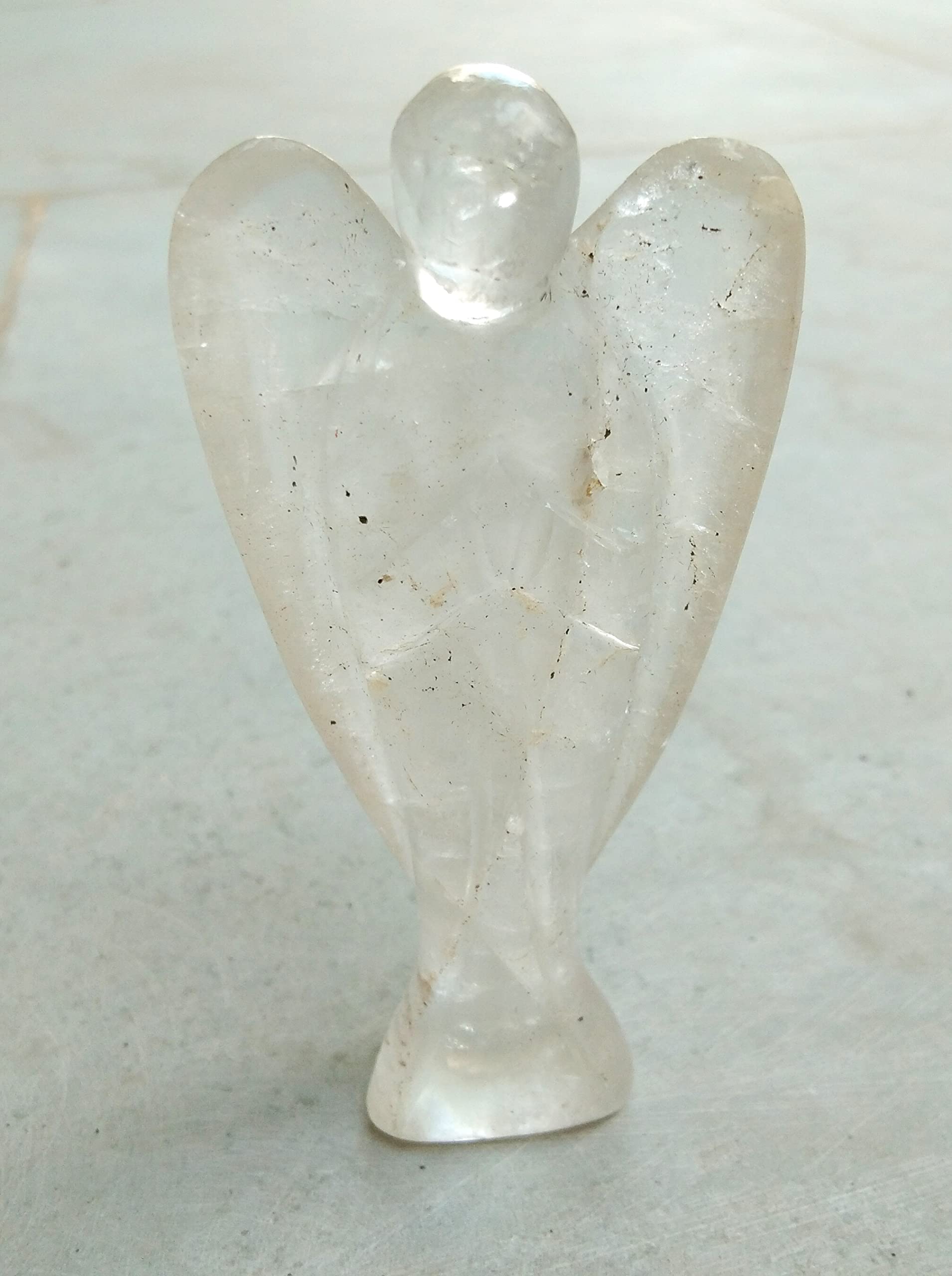 Clear Quartz Gemstone Angel | 3 Inch Decorative Crystal Figurine for Home & Gifting