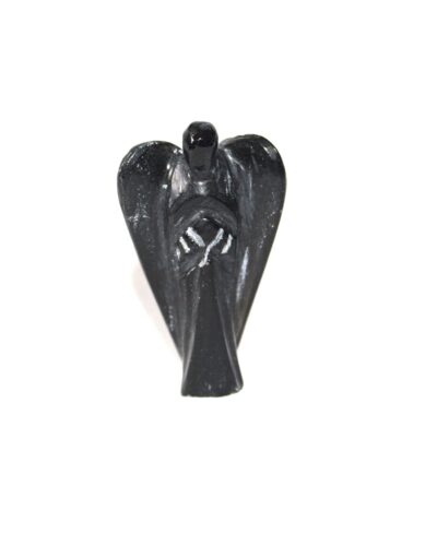 Black Tourmaline Angel Figurine – 2 Inch Handcrafted Decorative Stone Angel for Home Décor & Gifting