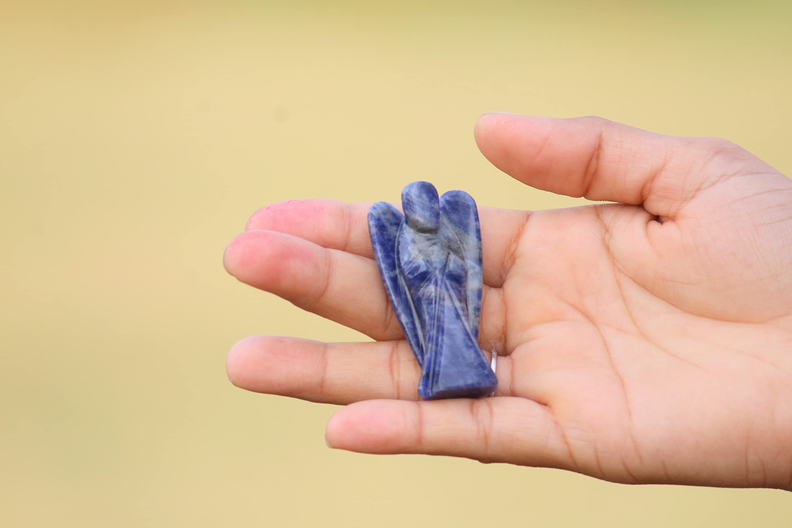 Jet Fantastic Sodalite Angel | 2 Inch Decorative Crystal Angel Figurine for Home & Gifting