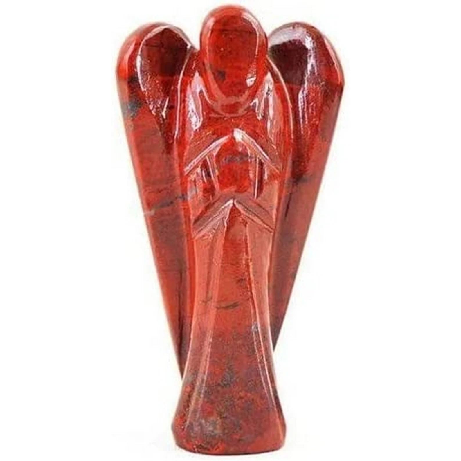Red Jasper Angel Figurine – 2 Inch Handcrafted Decorative Stone Angel for Home Décor & Gifting