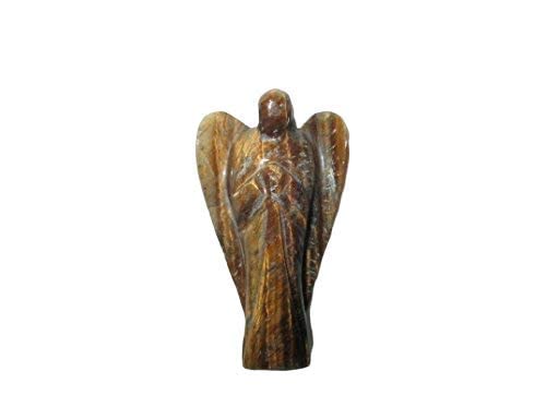 Fantastic Tiger Eye Angel Figurine – 2 Inch Handcrafted Decorative Stone Angel for Home, Desk & Gift