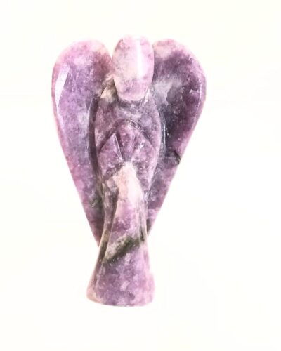 Lepidolite Angel Figurine – 2-inch  Handcrafted Decorative Crystal Angel for Home Décor & Gifting