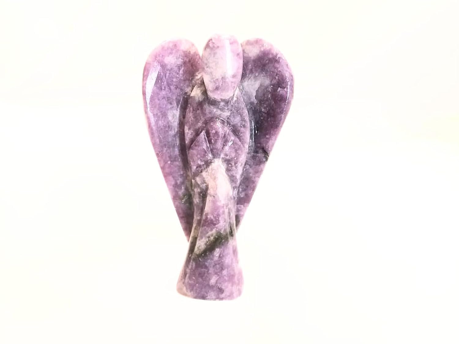 Lepidolite Angel Figurine – 2-inch  Handcrafted Decorative Crystal Angel for Home Décor & Gifting