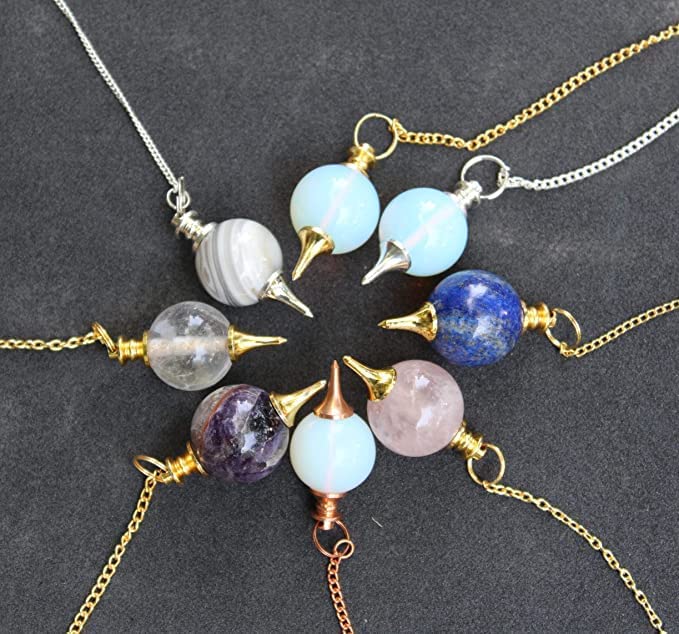 Assorted Ball Pendulum | Dowsing | Gemstone | Healing | Handcrafted Pendulum | ( Set Of 6 )