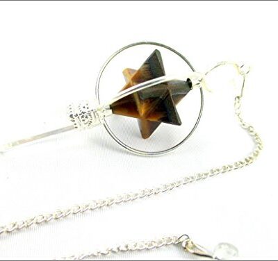 Tiger Eye Spinning Merkaba Pendulum | Protection | Decorative | Pendulum
