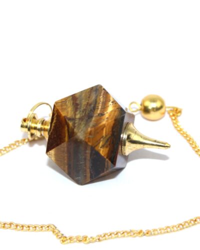 Tiger Eye Hexagon Pendulum | Protection | Negative Energy Removal | Dowsing Pendulum