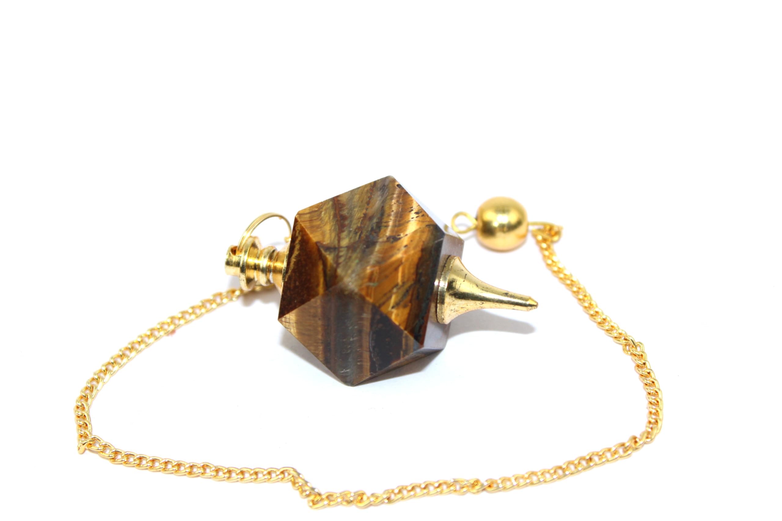 Tiger Eye Hexagon Pendulum | Protection | Negative Energy Removal | Dowsing Pendulum