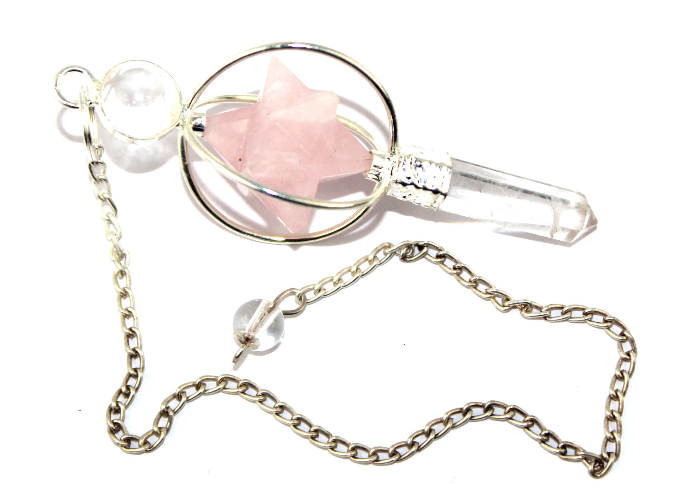 Rose Quartz Spinning Merkaba Pendulum | Promote Love | Healing | Pendulum