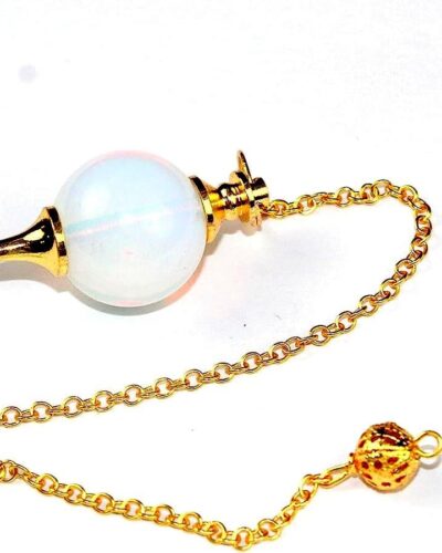 Opalite Sphere Ball Gold plated Pendulum | Authentic | Spirituality | Healing | Dowsing Pendulum