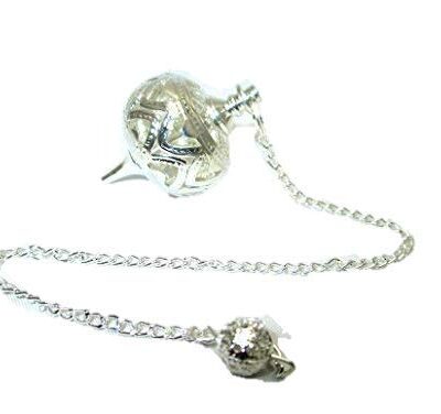 Authentic Silver Plated Cage Ball Pendulum Pointed | Healing | Energy Balancing | Dowsing Pendulm
