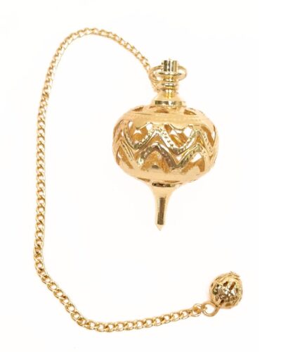 Authentic Gold Plated Cage Ball Pendulum Pointed | Healing | Energy Balancing | Dowsing Pendulum | Gold Plated Pendulum