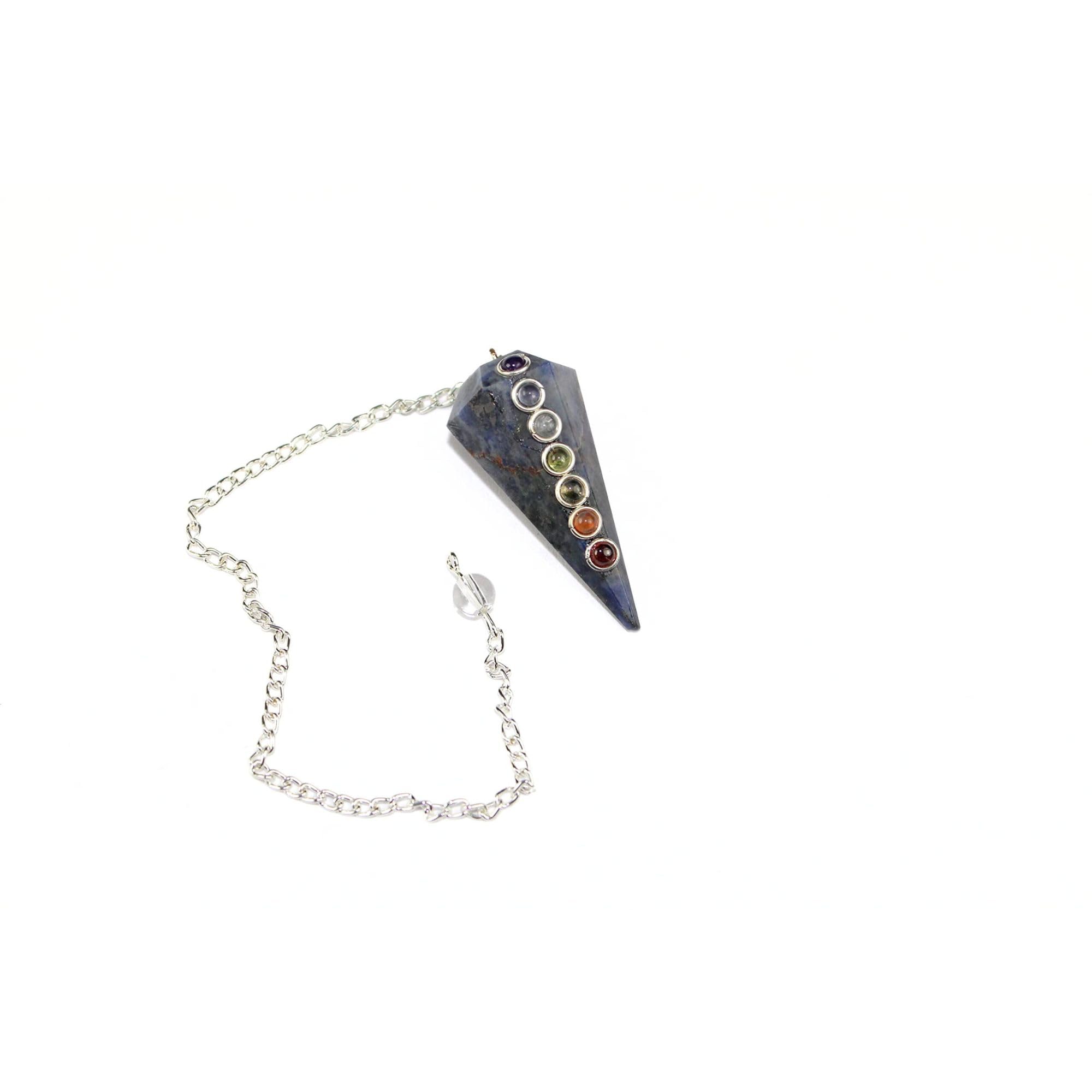 Sodalite Chakra Faceted Cone Shaped Pendulum | Spiritual Healing | Grounding Energy | Natural | Stone Pendulum