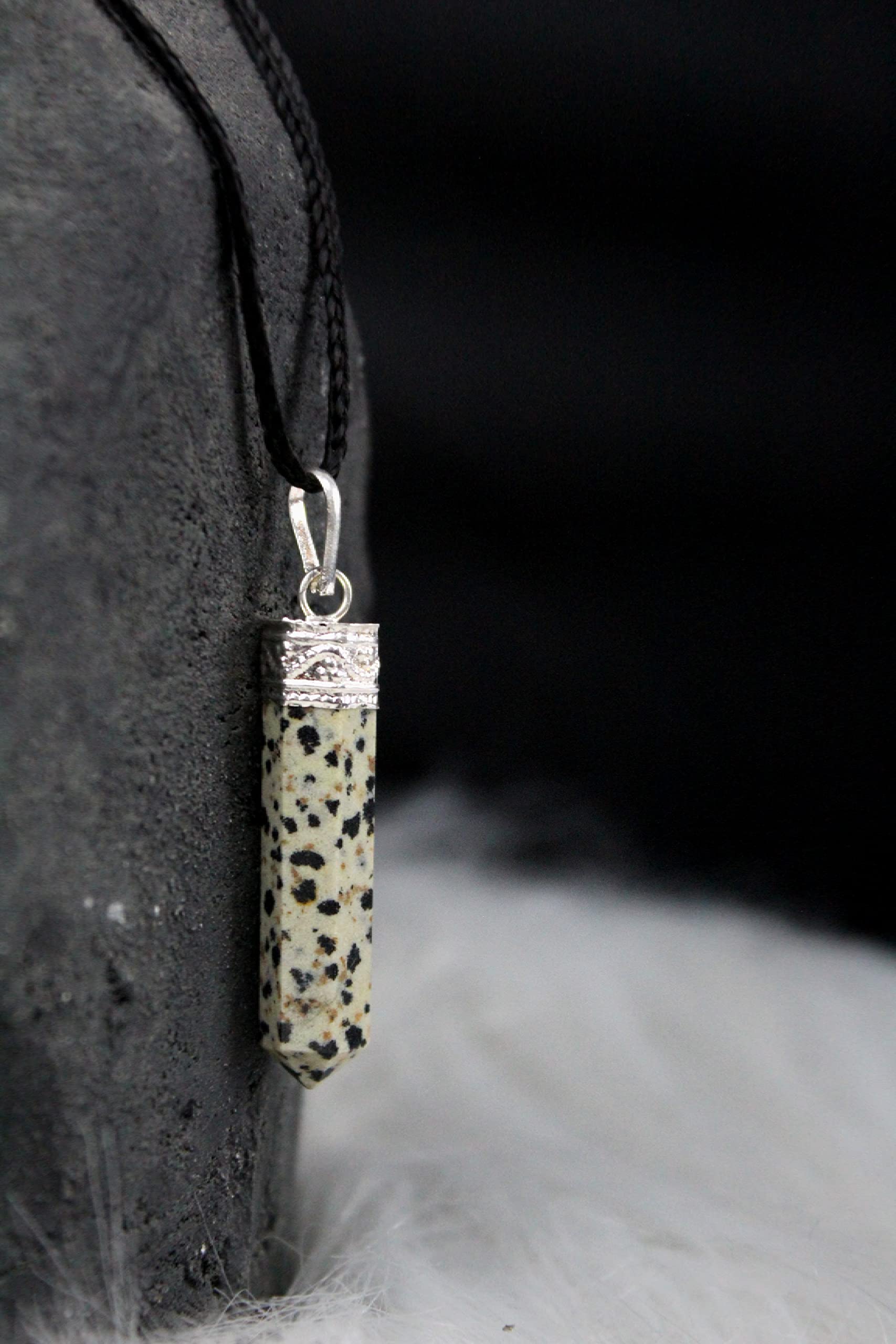 Dalmation Jasper Point Pendant | Grounding Meditation peace Calmness | Natual Gemstone Pendant