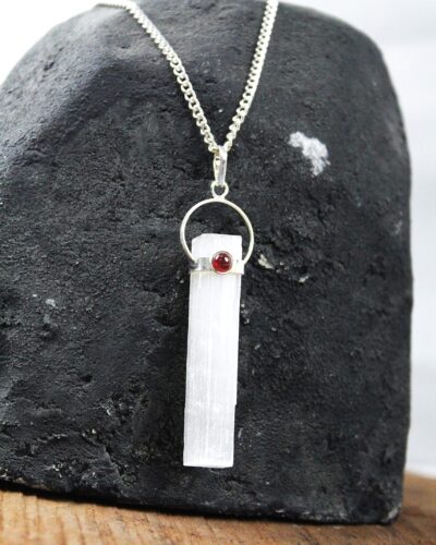 Rough Selenite Pendant | Spiritual Energy Emotional Healing Divine Energy | Natural Crystal Pendant