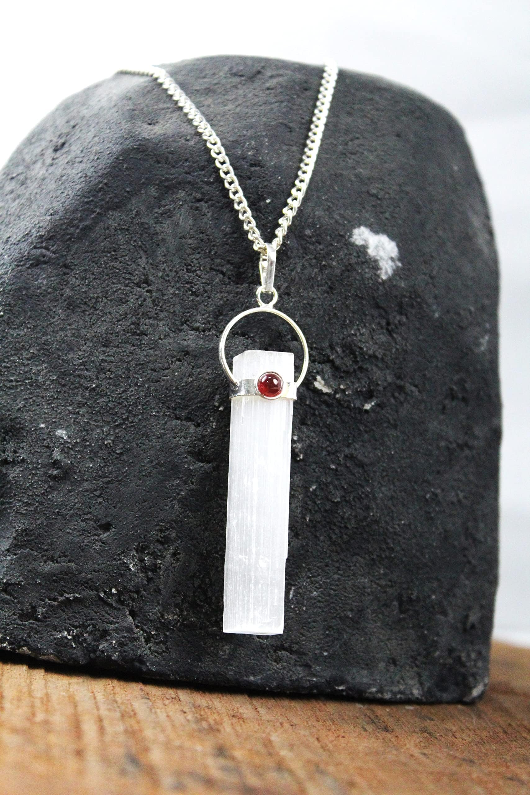 Rough Selenite Pendant | Spiritual Energy Emotional Healing Divine Energy | Natural Crystal Pendant
