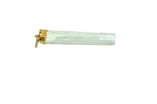 Selenite Gold Plated Pendant | Energy Crystal Spiritual Energy | Natural Crystal Pendant