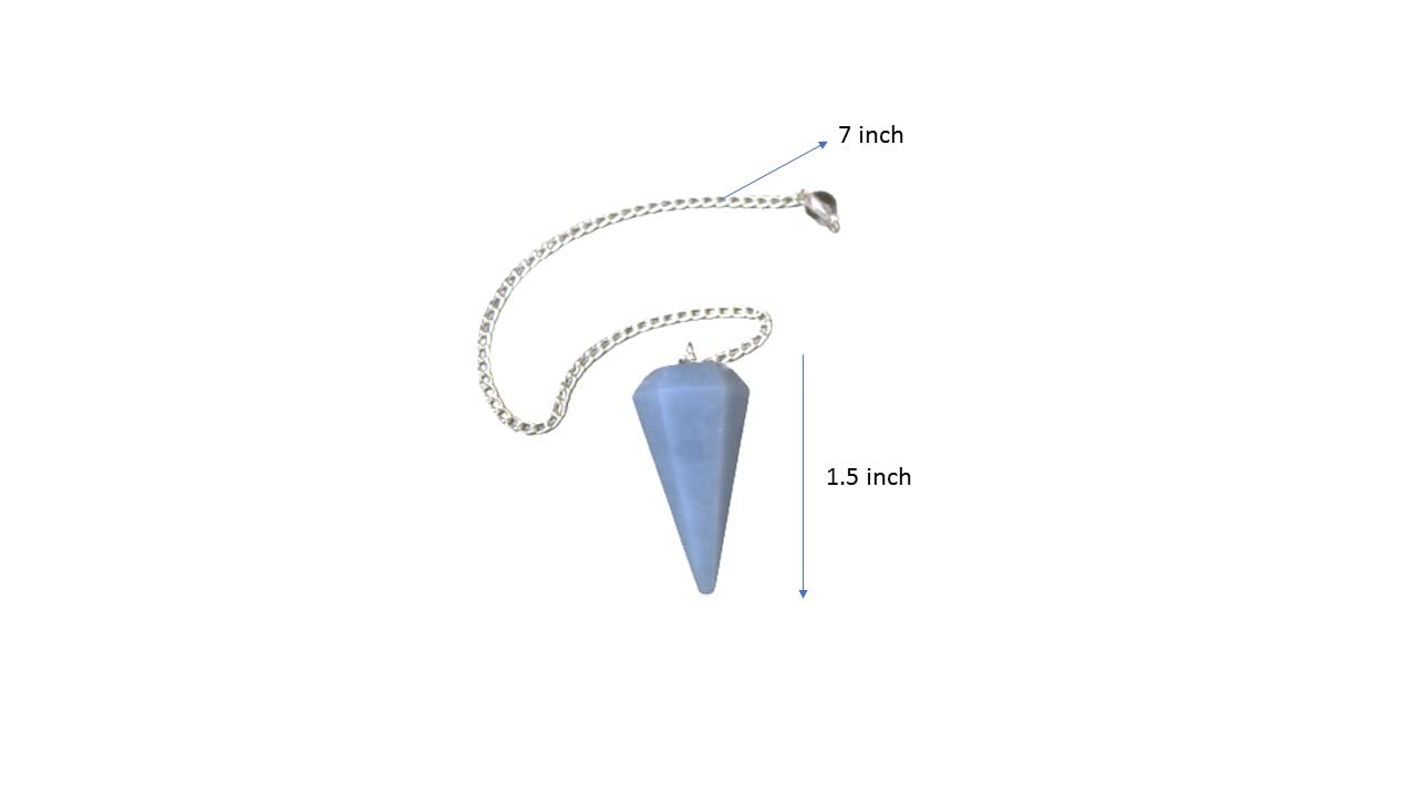 Natural Angelite Cone Pendulum | Spiritual | energy | Prosperity | Angelite  Pendulum