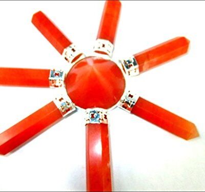 Natural Red Aventurine Generator | 7 point | Crystal Therapy | Reiki Chakra Balance | Red Aventurine Generator