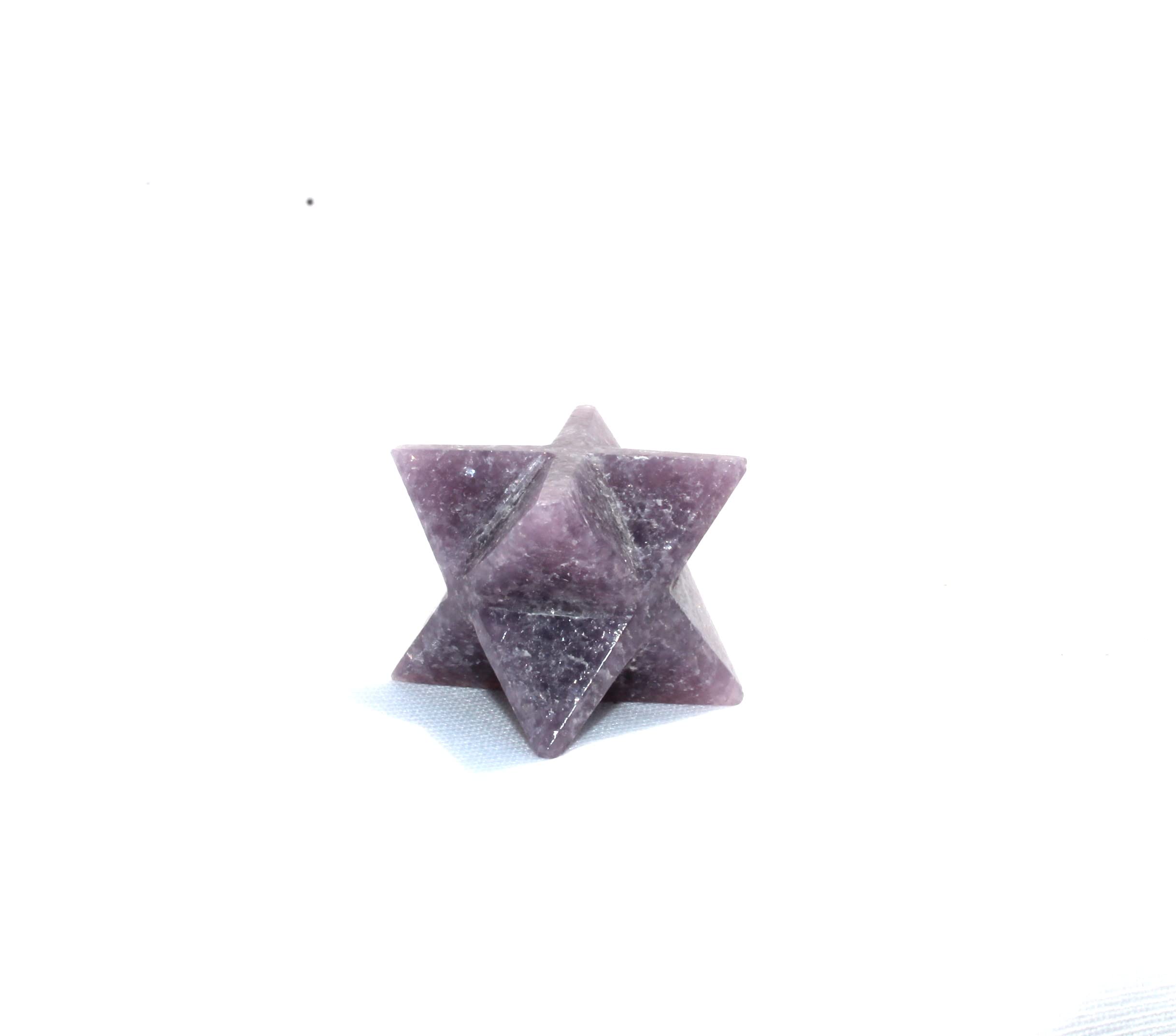 Lepidolite Gemstone Merkaba | 1-inch | Spiritual Energy | Natural Gemstone Crystal | Decorative Item | Home Office Decor