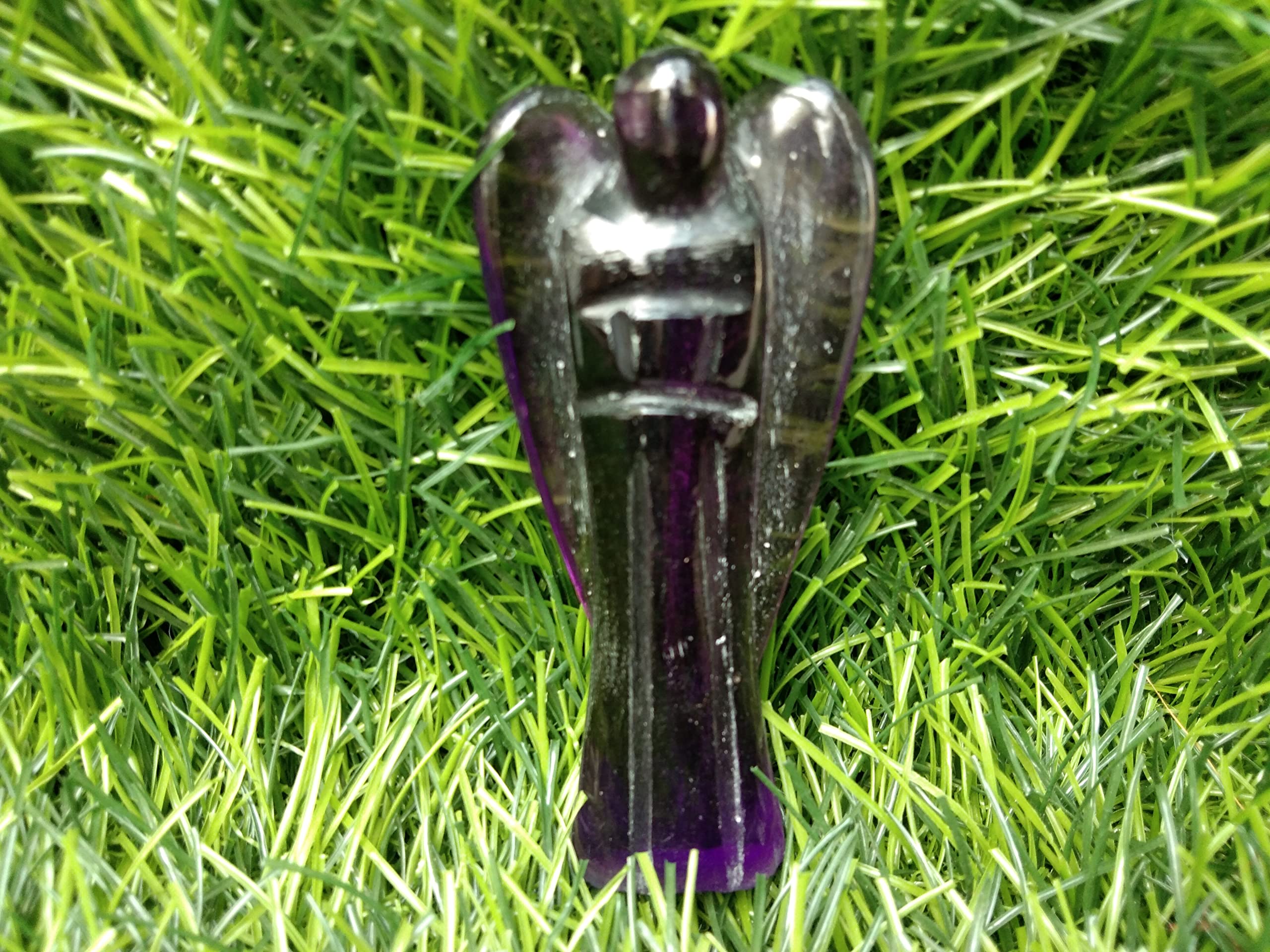 Purple Glass gemstone Angel | 3-inch | Healing | Divine , Meditation | Home Office Decor | decorative Item