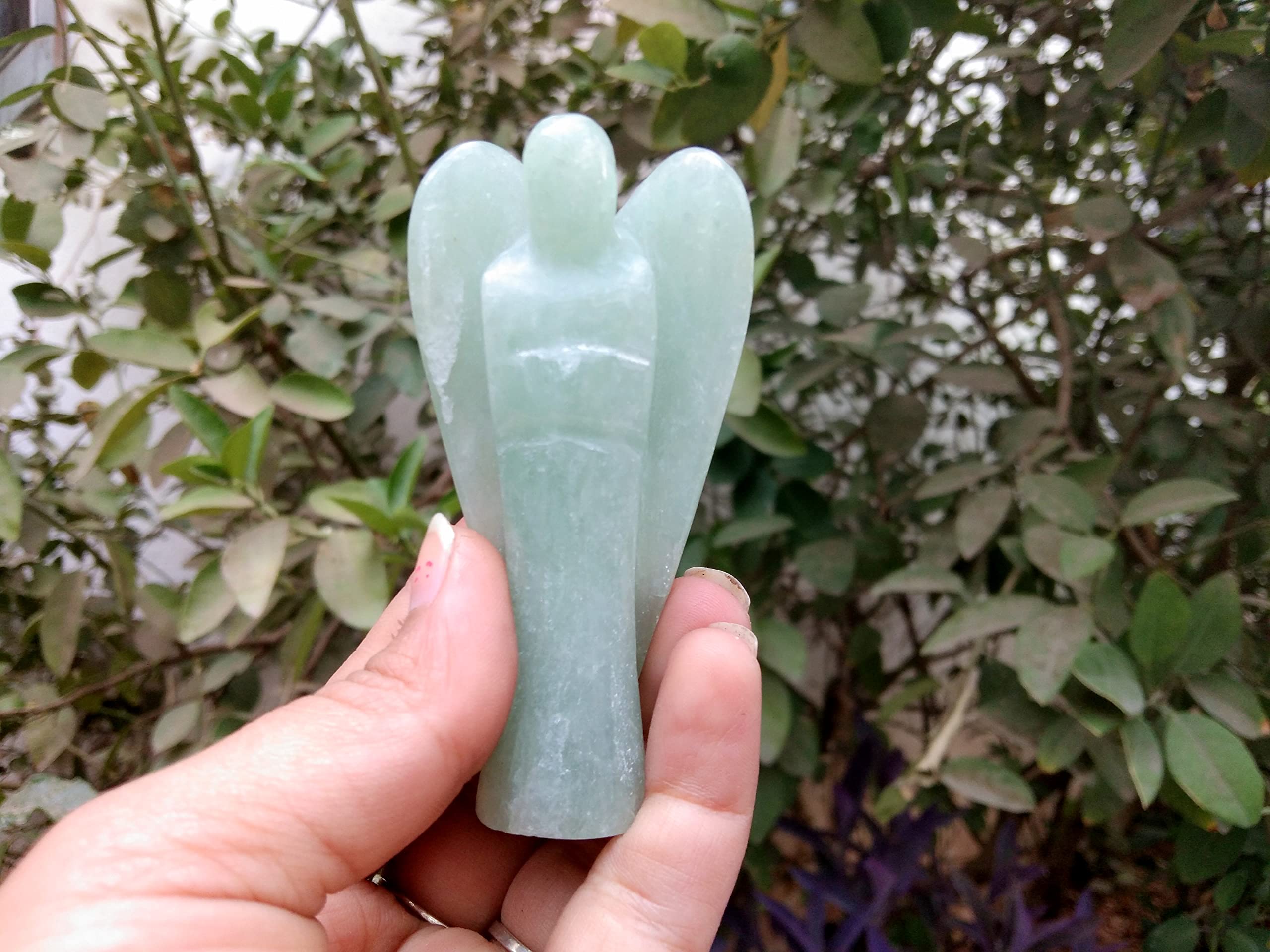 Green Aventurine Angel | 3-inch | Guardian Angel | Natural Crystal Angel | Home Office Decor