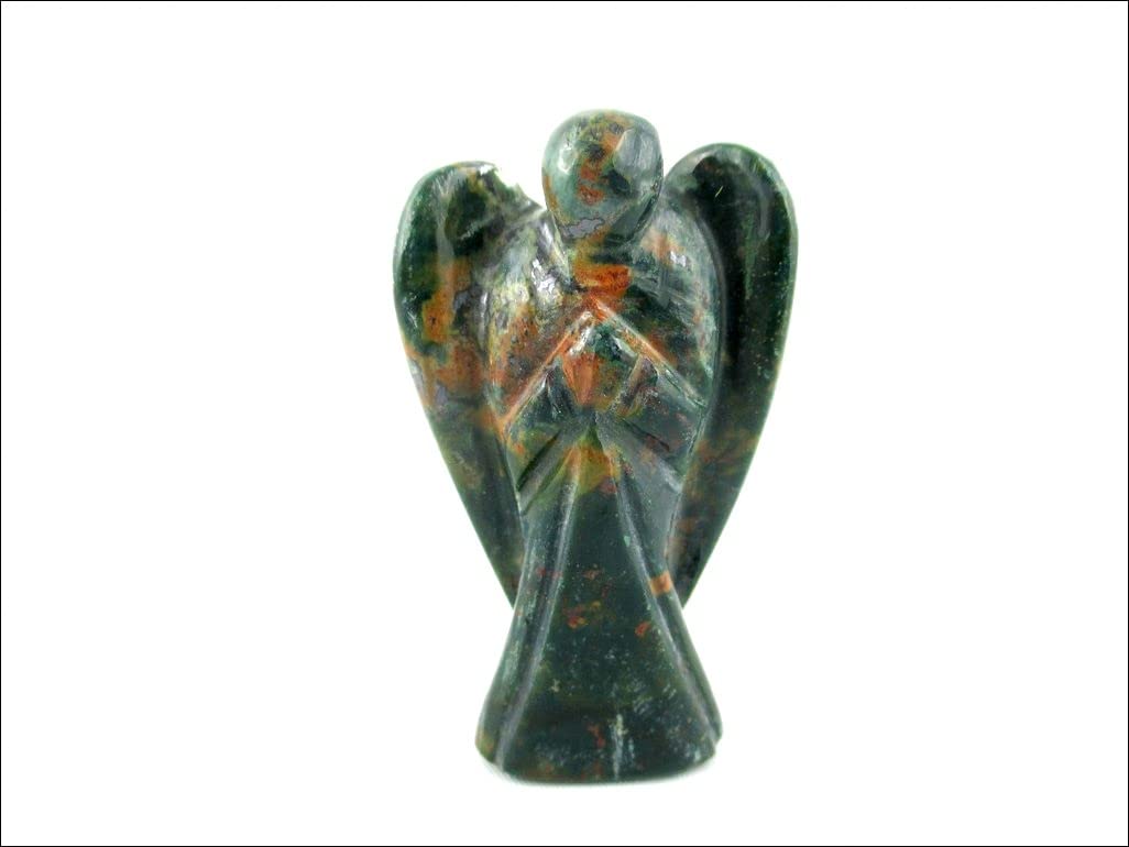 Bloodstone Gemstone Angel | 2-inch | Gemstone Healing | Crystal Therapy | Home Office Decor