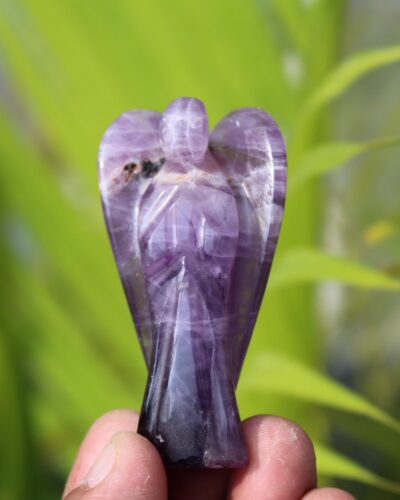 Amethyst Crystal Angel | 2-inch | Stress Anxiety & Relief | Natural Crystal Angel | Home Office Decor