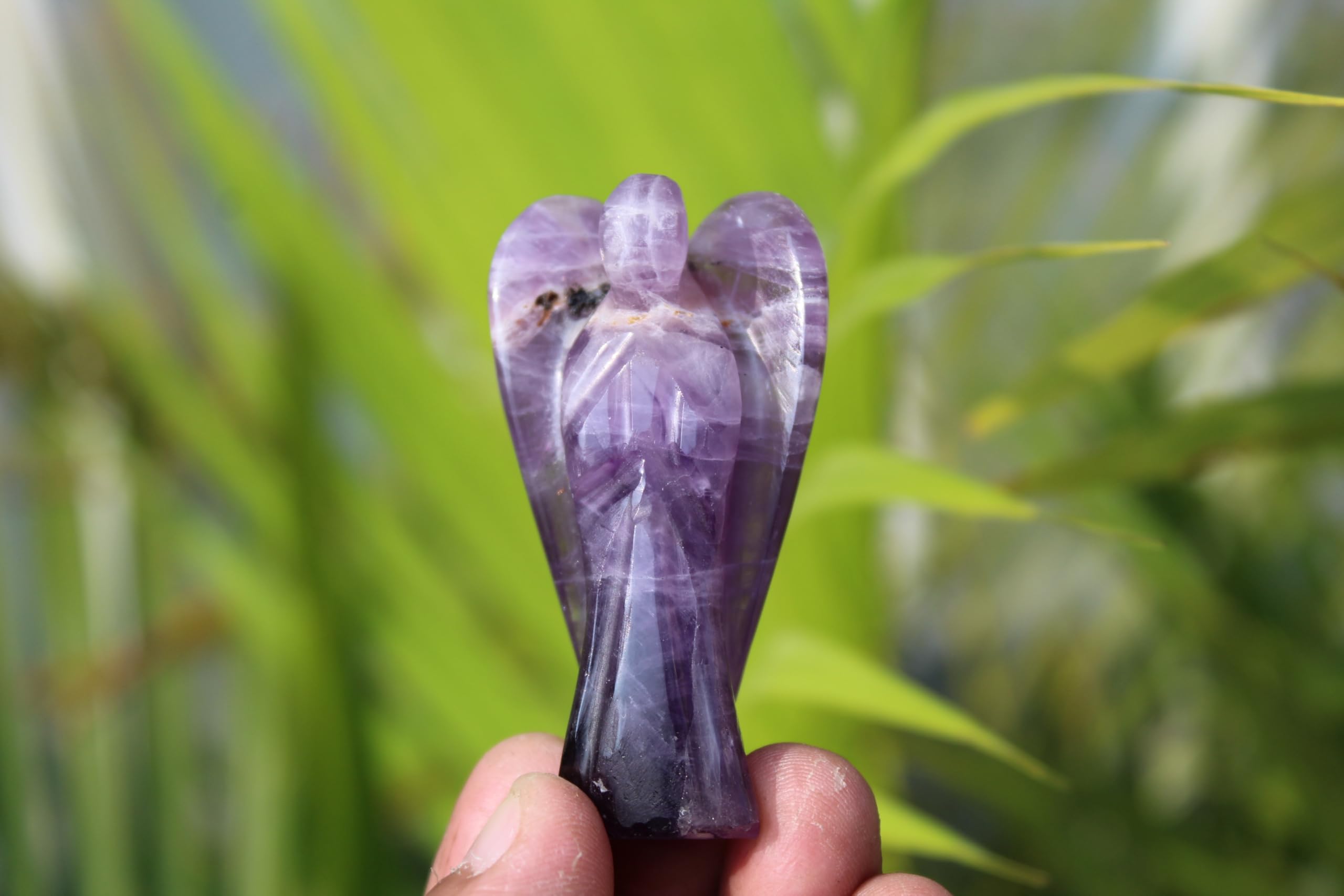 Amethyst Crystal Angel | 2-inch | Stress Anxiety & Relief | Natural Crystal Angel | Home Office Decor