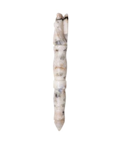 Jet Handmade Rainbow Moonstone Angel Carving Wand - Natural Moonstone Crystal Angel Wand (Approx 5.5 Inch) Polished White Iridescent Gemstone for Decoration, Collection & Gift