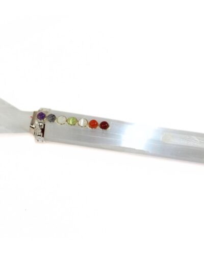 Jet Selenite Angel Wand Stick Approx 4.5-5 inch Energized Natural Pointed Carved Chakra Balancing Spiritual Angel Aura Massage Meditation Stick