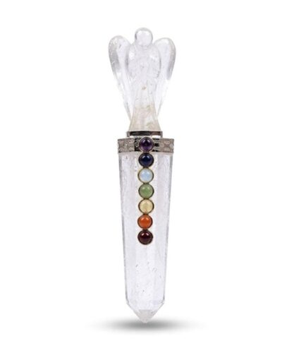 Jet Crystal Quartz Angel Chakra Wand Stick Approx. 5-5.5 inch Energized Charged Cleansed Programmed Pure Genuine Stick