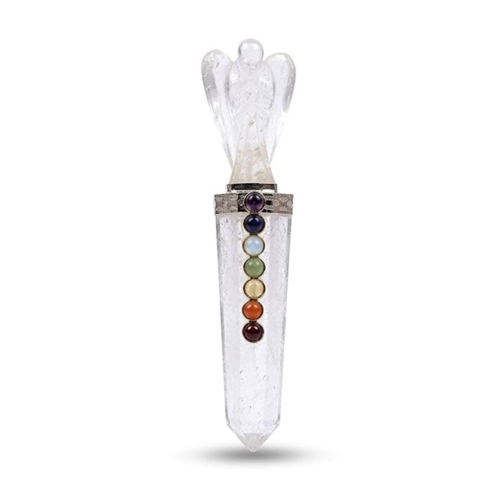 Jet Crystal Quartz Angel Chakra Wand Stick Approx. 5-5.5 inch Energized Charged Cleansed Programmed Pure Genuine Stick