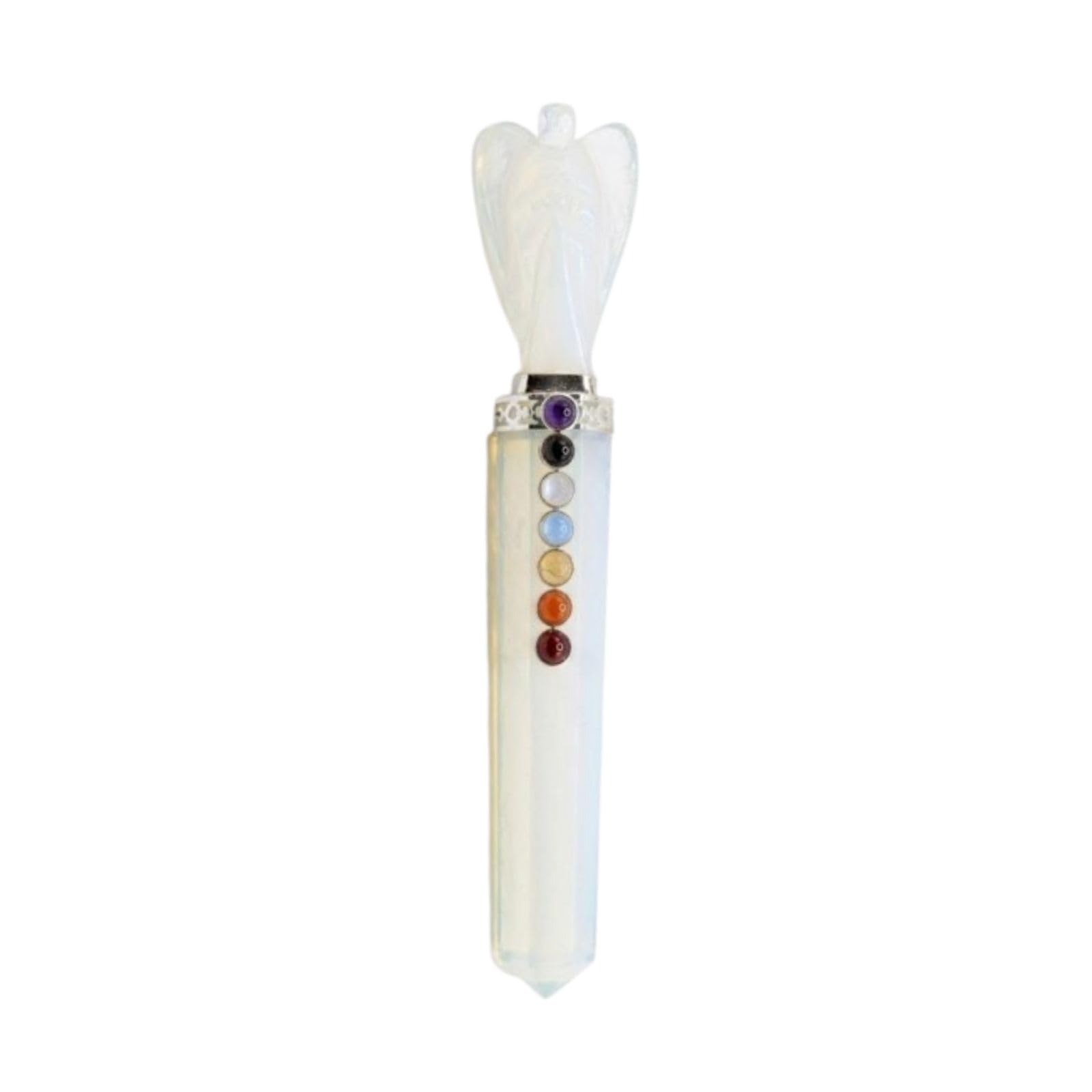Jet Opalite Angel Chakra Wand Stick Approx. 5-5.5 inch Energized Charged Cleansed Programmed Pure Genuine Stick