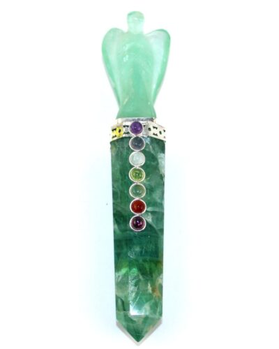Jet Energized Green Flourite Angel Chakra Wand Stick Approx. 5 to 5.5 inch Charged Cleansed Programmed Pure Genuine Stick